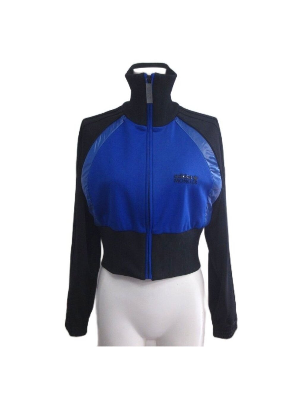 Moncler Adidas Acetate Zip Up Sweatshirt Jacket Track Black Blue XS